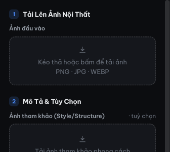 Khung kéo thả ảnh đầu vào trong app